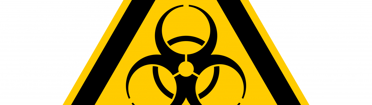 Biohazard yellow neon sign